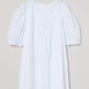 NWT H&M XXL White Broderie Anglaise Short Dress